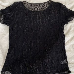 American Apparel Black Lace Top
